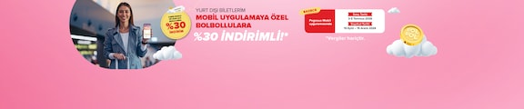 Uluslararası Uçuşlar Vergiler Hariç %30 İndirimli