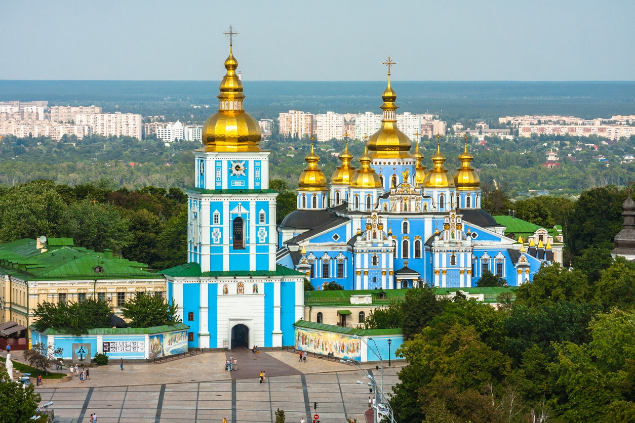 Charming golden dome churches