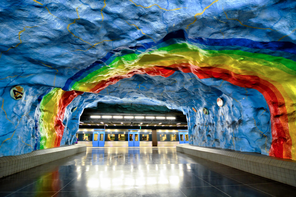 Stockholm metro istasyonu